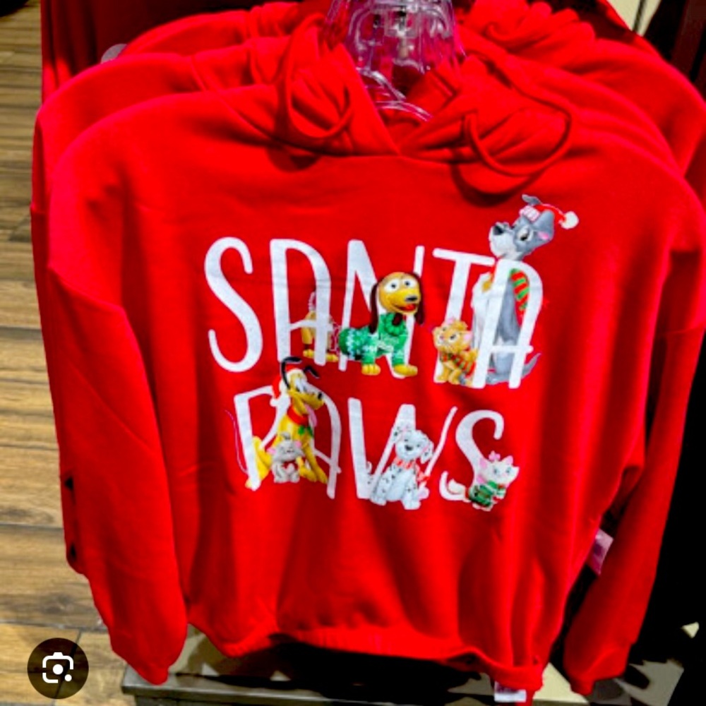 Disney Parks Women's Hoodie - Disney Cats and Dogs Santa Paws size XS Holidays